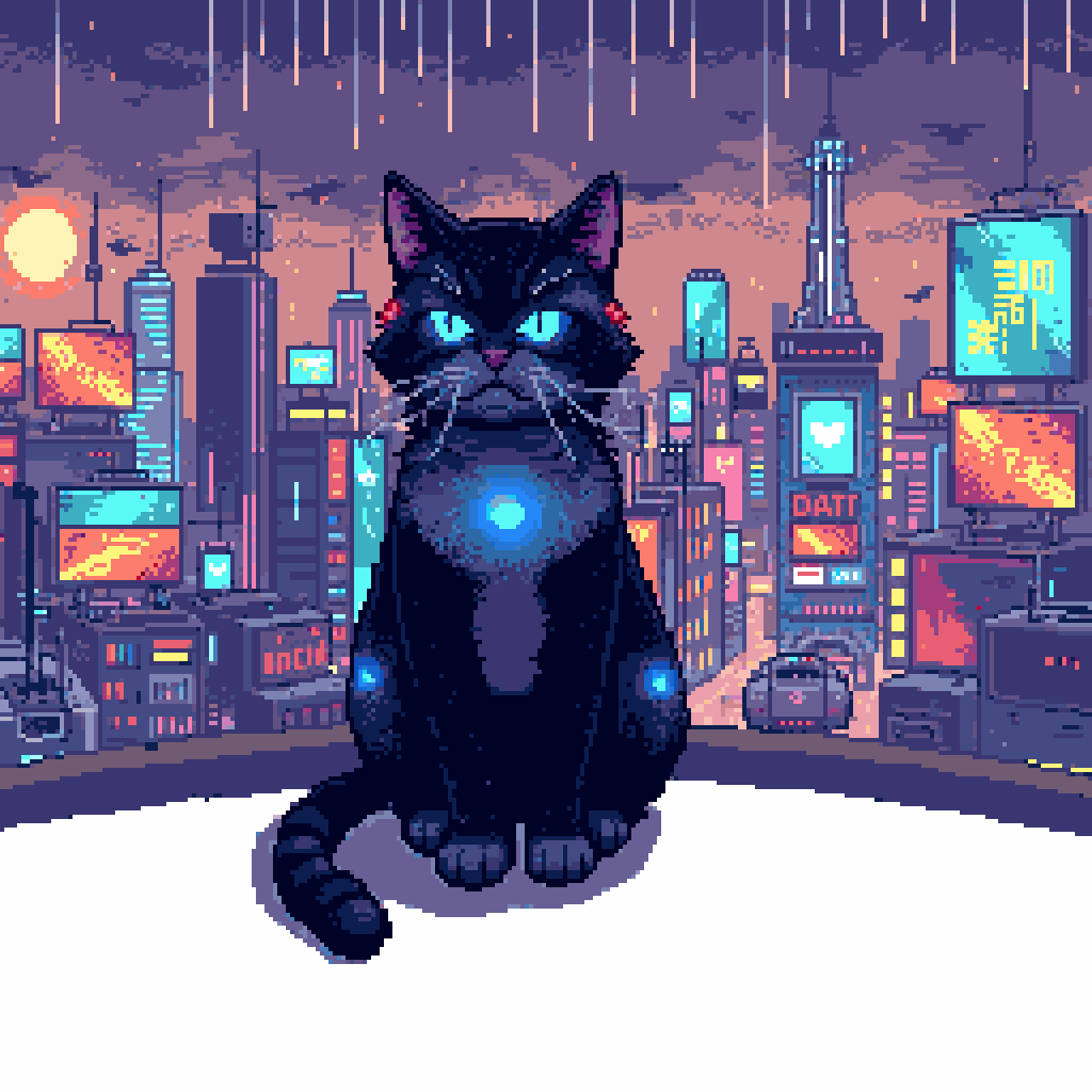 Pixel art cat